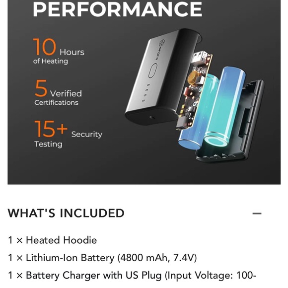 NWT Ororo Heated Apparel Unisex Fleece Black Heated Jacket w Battery Pack - XL - Picture 9 of 12